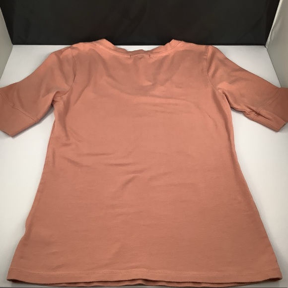 Active Basic Women Pink Fitted V-Neck Tee M - Picture 8 of 10